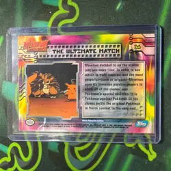 1999 Topps Pokemon Mewtwo Strikes Back #34 The Ultimate Match Blue Logo MP - Image 2