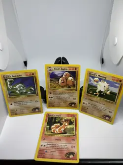 Pokemon TCG 4 Cards Brock’s Gym Heroes & Gym Challenge Rare #22 Brock’s Dugtrio - Image 1