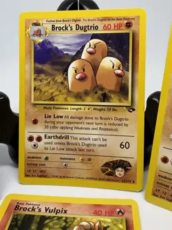 Pokemon TCG 4 Cards Brock’s Gym Heroes & Gym Challenge Rare #22 Brock’s Dugtrio - Image 4