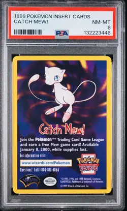 1999 Pokemon Wizards of the Coast CATCH MEW!Movie Promo PSA8 - Image 1