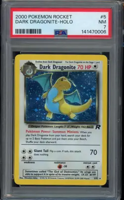 2000 Dark Dragonite 5/82 Team Rocket Holo Base Set #5 PSA 7 Pokemon - Image 1