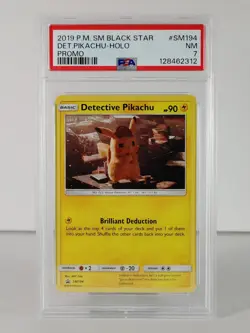 Detective Pikachu - Cosmo Holo SM Black Star Promo - #SM194 POKEMON 2019 - PSA 7 - Image 1