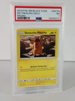 Detective Pikachu - Cosmo Holo SM Black Star Promo - #SM194 POKEMON 2019 - PSA 7 - Image 2