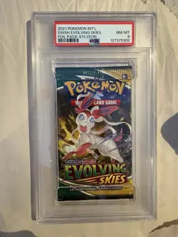 Evolving Skies (Sylveon) 2021 Pokemon Booster Pack PSA 8 - Image 1