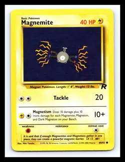 💥 Magnemite # 60/82 | Team Rocket Set | Vintage Pokemon 2000 TCG | - Image 1