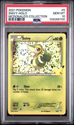 2021 Pokemon Mcondald's Collection 5/25 Snivy Holo PSA 10 Graded card - Image 1