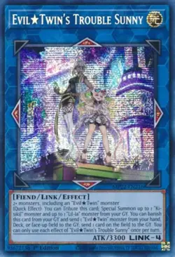 Yugioh! Evil Twin's Trouble Sunny - MP22-EN216 - Prismatic Secret Rare - 1st Edi - Image 1