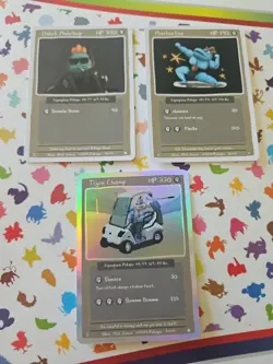 Pokepu Season 1 1st Ed Machop Machoke And Holo Machamp Pokemon Fan Art card - Image 1