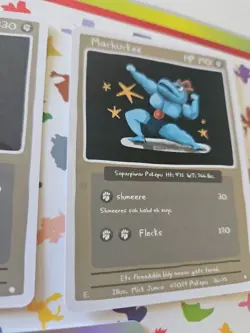 Pokepu Season 1 1st Ed Machop Machoke And Holo Machamp Pokemon Fan Art card - Image 4