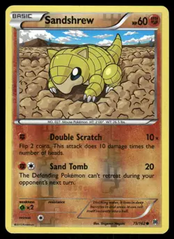 Pokemon Cards Sandshrew 75/162 Reverse Holo BREAKthrough XY MP - Image 1