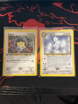 Pokemon TCG Togetic Neo Genesis Holo Card 16/111 Unlimited Rare And Togepi - Image 1