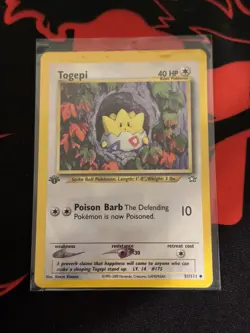 Pokemon TCG Togetic Neo Genesis Holo Card 16/111 Unlimited Rare And Togepi - Image 2