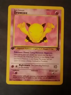 Pokemon Card Team Rocket 1st Edition Regular Finish Drowzee 54/82 - Image 3