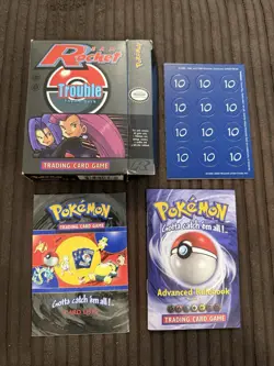 Pokemon Vintage Team Rocket Box Card List Rulebook Damage Counter Excellent Cond - Image 1