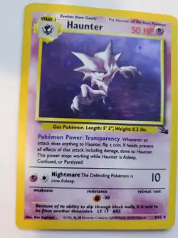 Haunter Fossil Set Holo Pokemon Card Base WOTC - Image 1