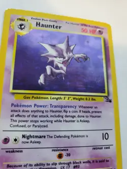 Haunter Fossil Set Holo Pokemon Card Base WOTC - Image 3