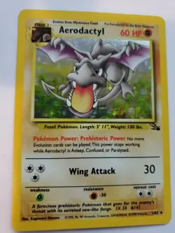 Aerodactyl Fossil Set Holo Pokemon Card Base WOTC - Image 1