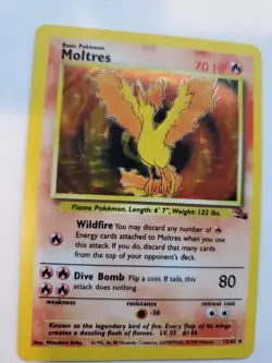 Moltres Fossil Set Holo Pokemon Card Base WOTC - Image 1