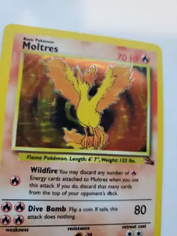 Moltres Fossil Set Holo Pokemon Card Base WOTC - Image 3