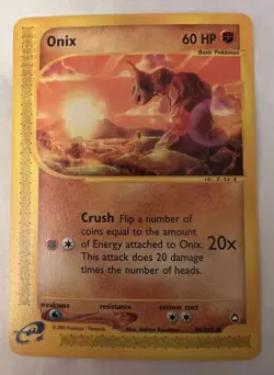 POKEMON AQUAPOLIS NON HOLO ONIX CARD 98/147 - Image 1