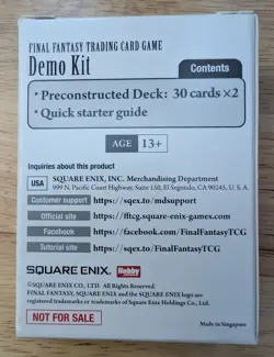 Final Fantasy Trading Card Game - Demo Kit English Edition Brand New - Image 2