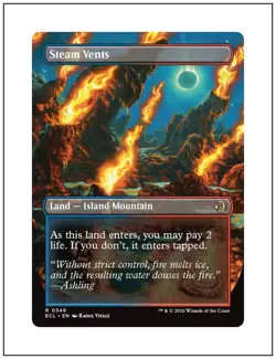 1x Steam Vents, Borderless Art, Lorwyn Eclipsed Magic MTG NM - Image 2