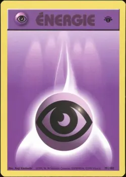 1999 Pokemon FRENCH 1st Edition Base Set Energie Psy-Psychic Energy 101/102 NM 2 - Image 1
