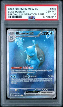 Pokemon Blastoise ex 200/165 Mew EN 151 200 Special Illustration GEM MINT PSA 10 - Image 1