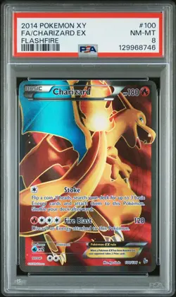 PSA 8 Charizard EX #100 2014 Pokemon XY Flashfire Full Art - Image 1
