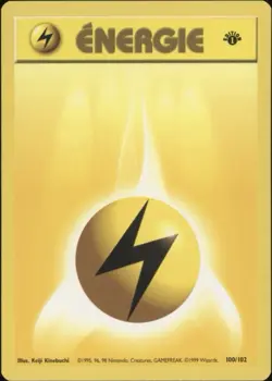 1999 Pokemon FRENCH 1st Edition Base Set Electric Energy-Lightning 100/102 EX - Image 1