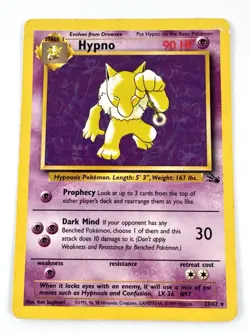 Pokemon TCG Hypno 23/62 Fossil Set Non-Holo LP - Image 1