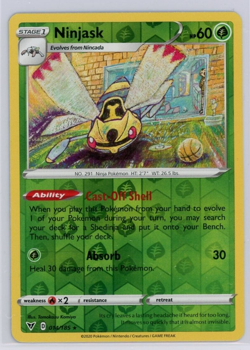 Pokemon TCG Ninjask Vivid Voltage 014/185 Reverse Holo Rare - Image 1