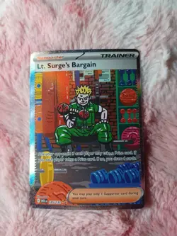 Pokemon Lt. Surge's Bargain 185/132 Special Illustration Rare Mega Evolution SIR - Image 1