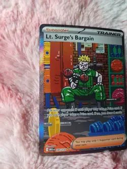 Pokemon Lt. Surge's Bargain 185/132 Special Illustration Rare Mega Evolution SIR - Image 2