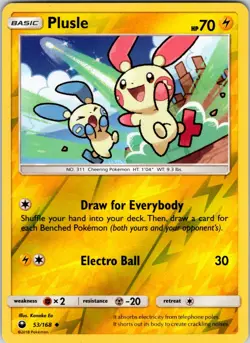 Plusle 53/168 SM - Celestial Storm Pokemon TCG NM Reverse Holofoil - Image 1
