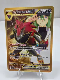 Pokemon Card TCG: Gold N's Zoroark EX JTG-EN 189/159 Hyper Rare Journey Together - Image 1