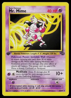 Pokemon Card - Mr. Mime Jungle 22/64 Rare 1st Edition - Image 1