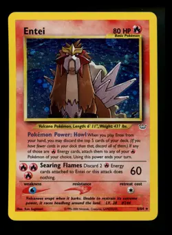 Entei 6/64 Neo Revelation 2000 Holo Rare WOTC Pokemon Card TCG - Image 1