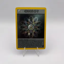 Rainbow Energy 17/82 Holo Rare SWIRL Unlimited Team Rocket Pokemon Card - Image 3