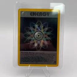 Rainbow Energy 17/82 Holo Rare SWIRL Unlimited Team Rocket Pokemon Card - Image 4