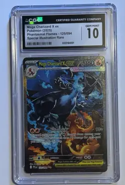 Pokemon MEGA CHARIZARD X Ex #125 SIR Phantasmal Flames CGC 10 GEM MINT NEW - Image 1