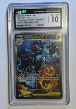 Pokemon MEGA CHARIZARD X Ex #125 SIR Phantasmal Flames CGC 10 GEM MINT NEW - Image 3
