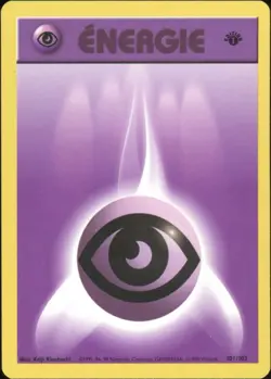 1999 Pokemon FRENCH 1st Edition Base Set Energie Psy-Psychic Energy 101/102 EX 2 - Image 1