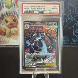 2025 POKEMON MEP EN-ME BLACK STAR PROMO #023 MEGA CHARIZARD X EX PSA 10 - Image 1