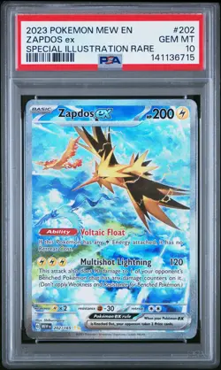 2023 POKEMON MEW EN-151 SPECIAL ILLUSTRATION RARE #202 ZAPDOS EX PSA 10 - Image 1