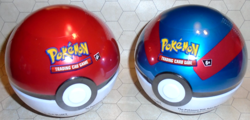 Pokemon Pokeball Tin Pair (x2) 2024 SEALED with TCG Booster Packs + Stickers - Image 1