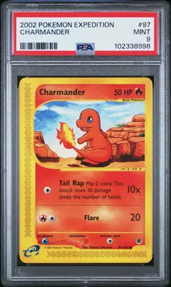 2002 POKEMON EXPEDITION 97 CHARMANDER PSA MINT 9 - Image 1