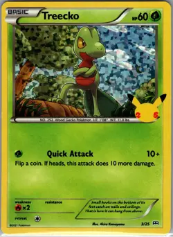 Treecko - 3/25 Holo McDonald's 25th Anniversary Promos - Pokemon Card - NM - Image 1