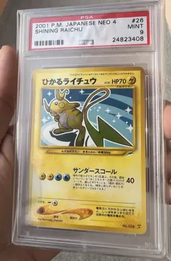 Shining Raichu Japanese Holo PSA 9 Pokemon card No Charizard Jap Neo Destiny - Image 2