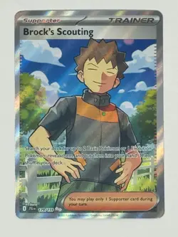 Brock’s Scouting 179/159 Journey Together Ultra Rare Holo Pokemon Card - Image 1